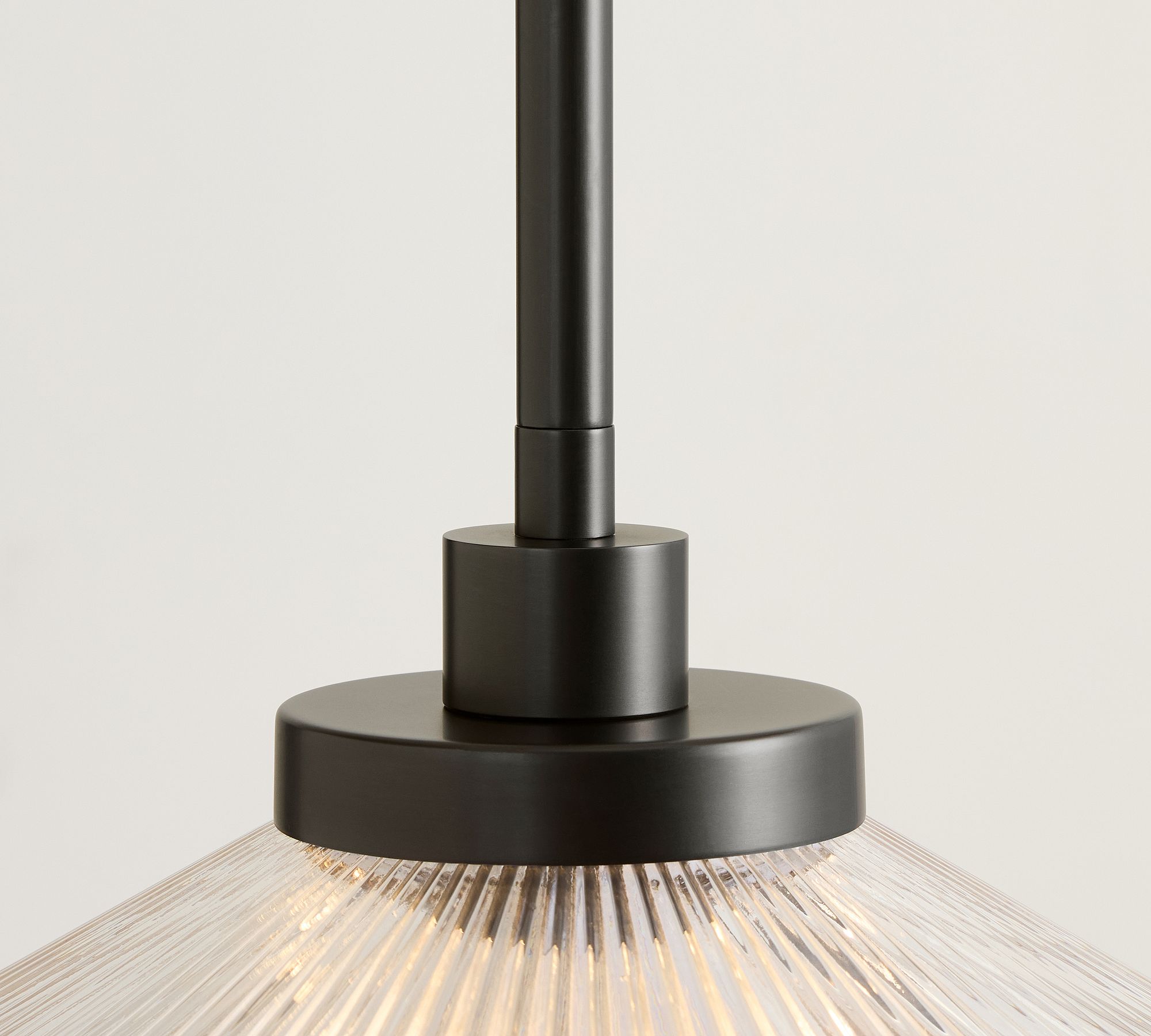 Bravira Ribbed Glass Pendant Light - Elegant Kitchen Island Lamp