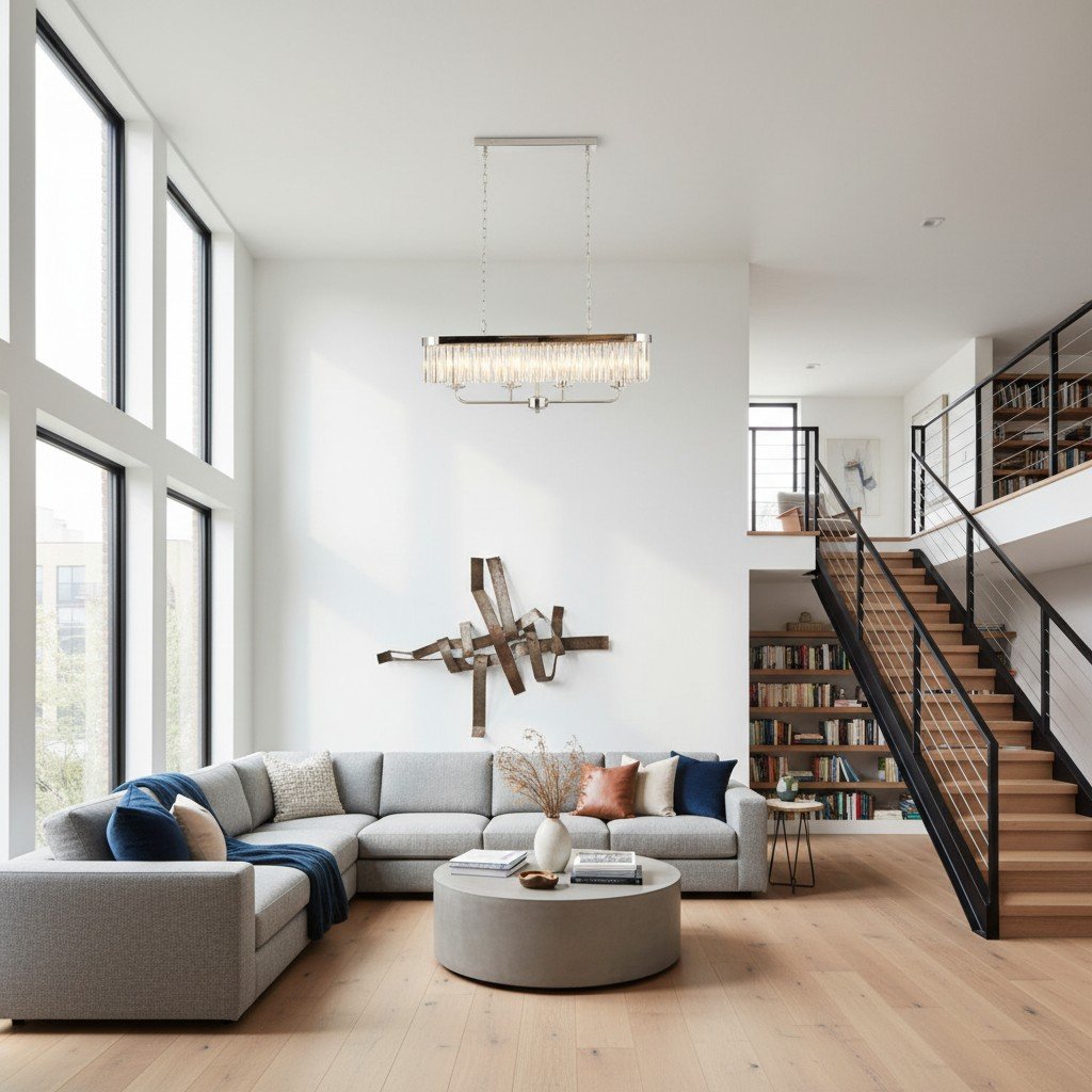 Beveline 4-Light Linear Ceiling Pendant With Cut Faceted Glass - Sleek Metal Frame For Dining