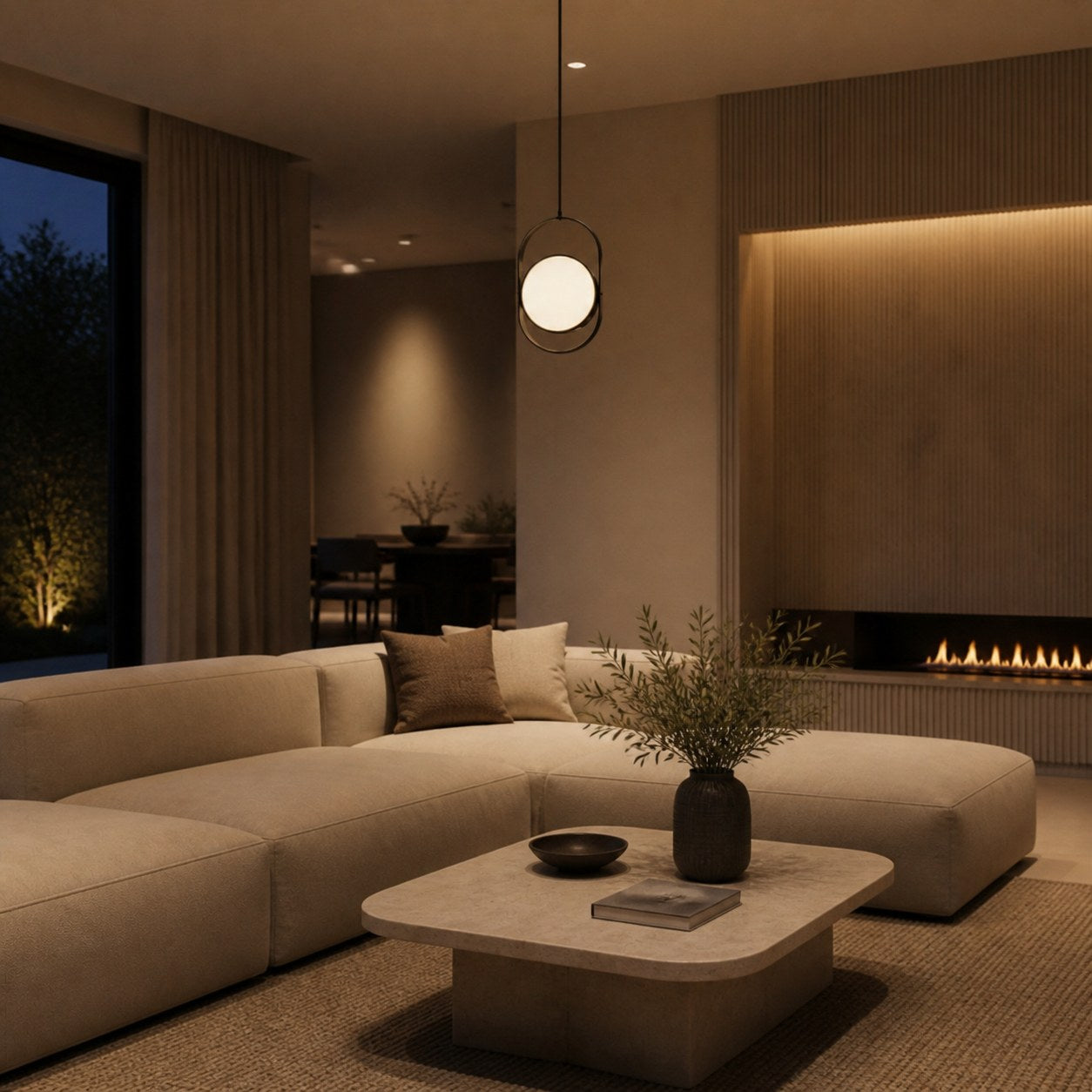 Kuvia Elegant Pendant Lamp – Refined Glass Pendant Light for Kitchen and Lounge Areas N67
