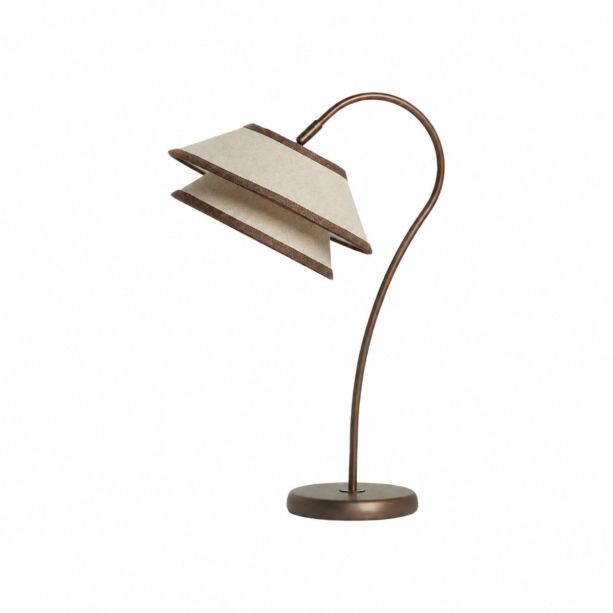 Tarivon Stacked Table Lamp – Modern Antique Linen Shade for Bedroom & Living Room