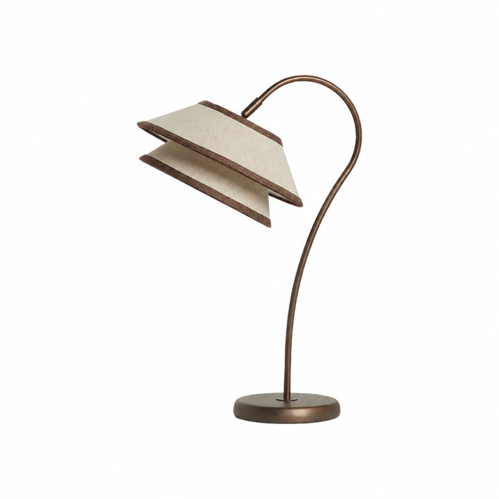 Tarivon Stacked Table Lamp – Modern Antique Linen Shade for Bedroom & Living Room