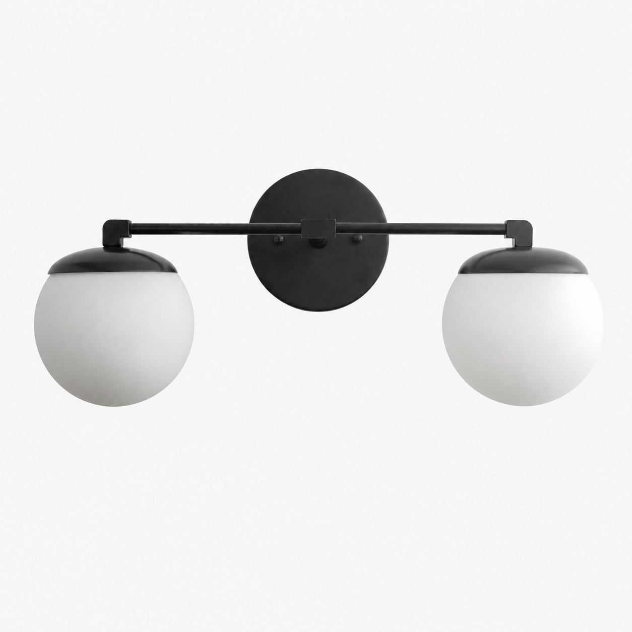 Glorica Glass Vanity Light - Art Deco Brass Wall Globe Fixture Modern