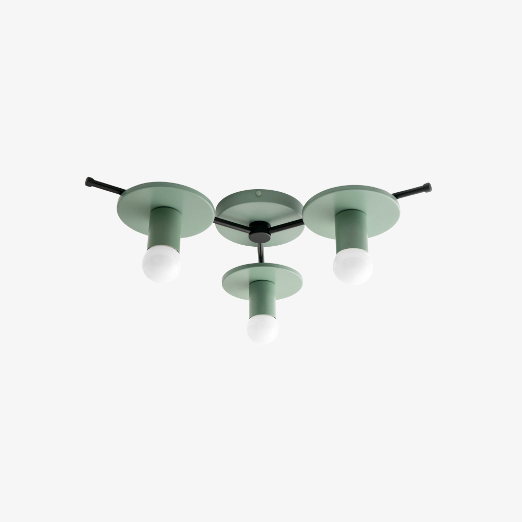 Radiro Globe Colorful Minimalist 3-Bulb Ceiling Light – Contemporary Flush Mount Fixture