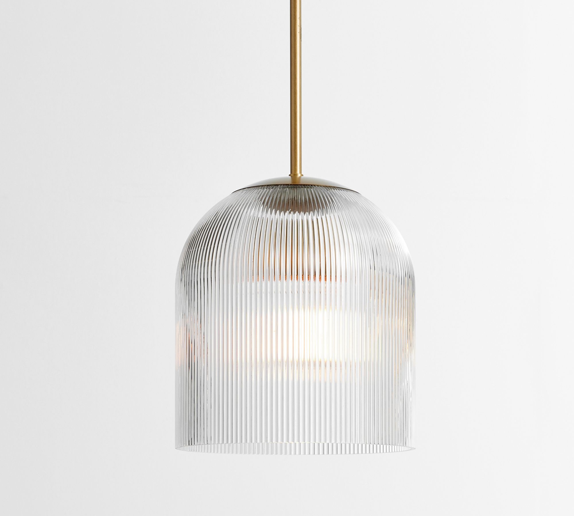 Bravira Ribbed Glass Pendant Light - Elegant Kitchen Island Lamp