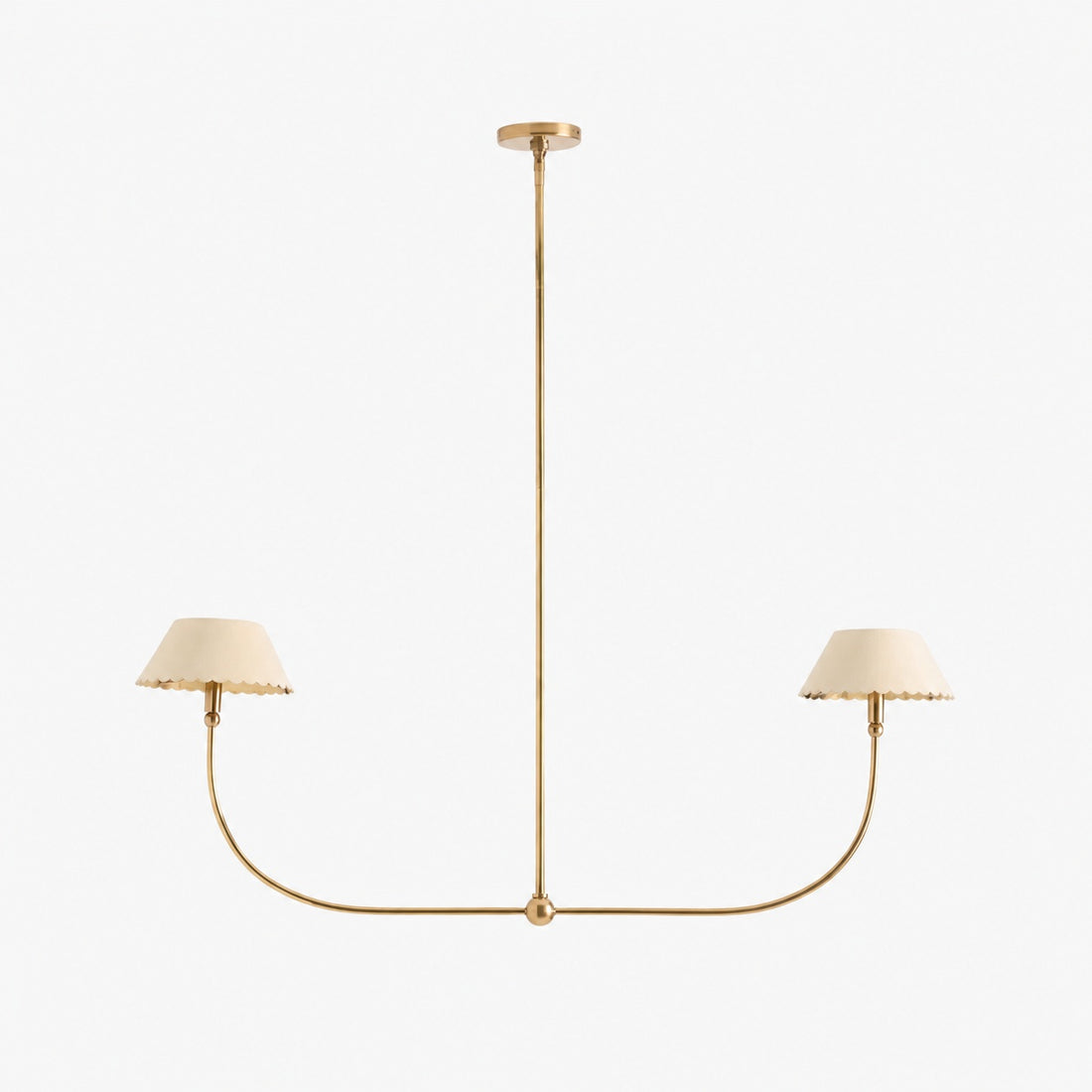 Foldray Scalloped Linear Chandelier - Leather Style for Dining Room