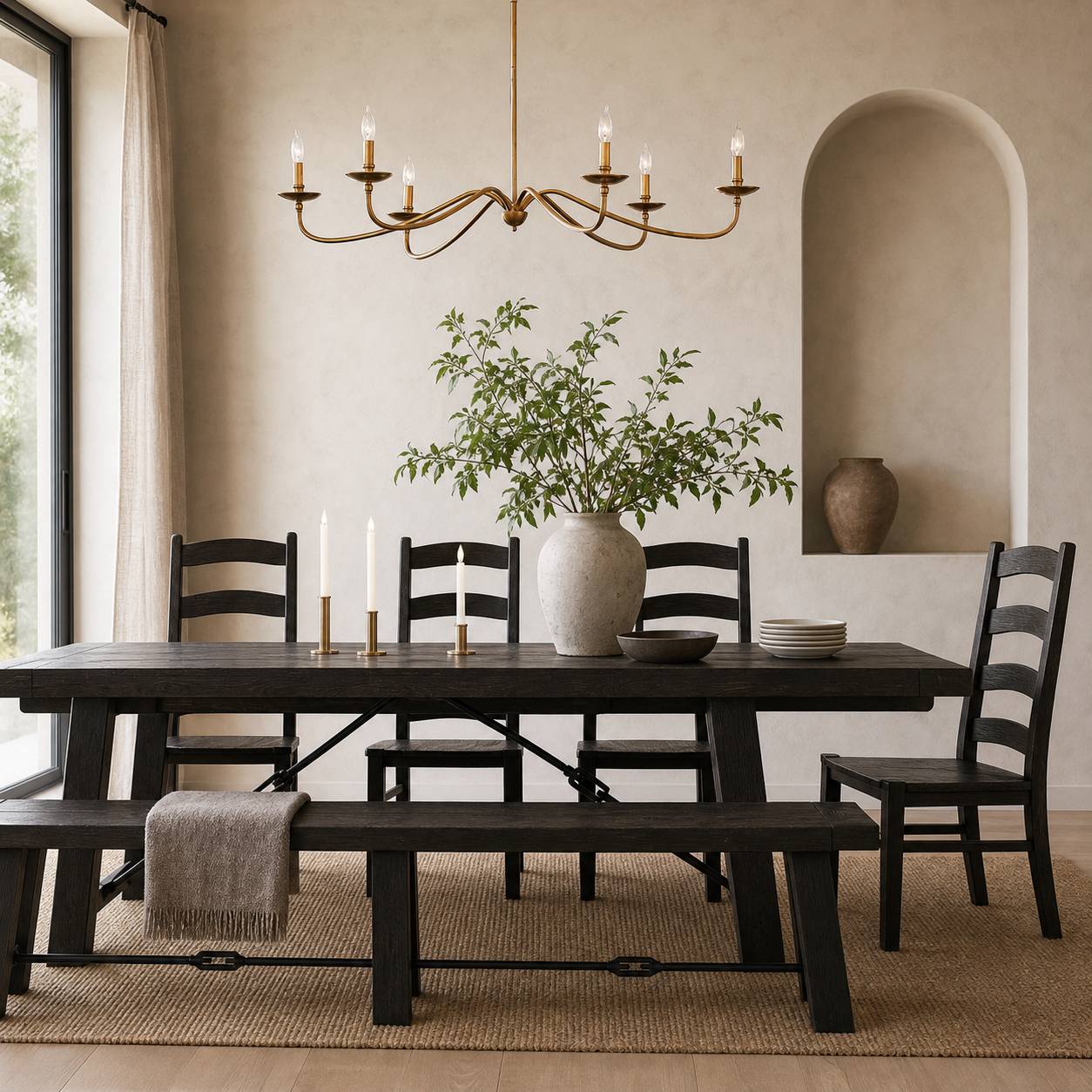 Rowan Timeless Iron Candle Design Chandelier - Industrial Interior Lighting For Bedroom