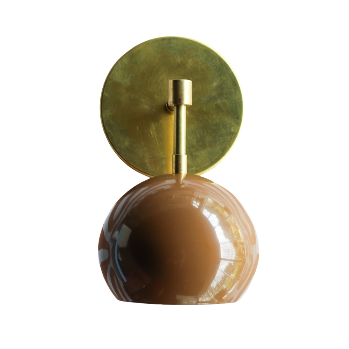 Mid-Century Modern Wall Sconce - Fudge Brown Shade with Brass or Black