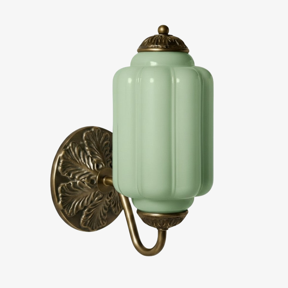 Eloise Brass Wall Sconce – Elegant Milk Glass Vintage Lighting