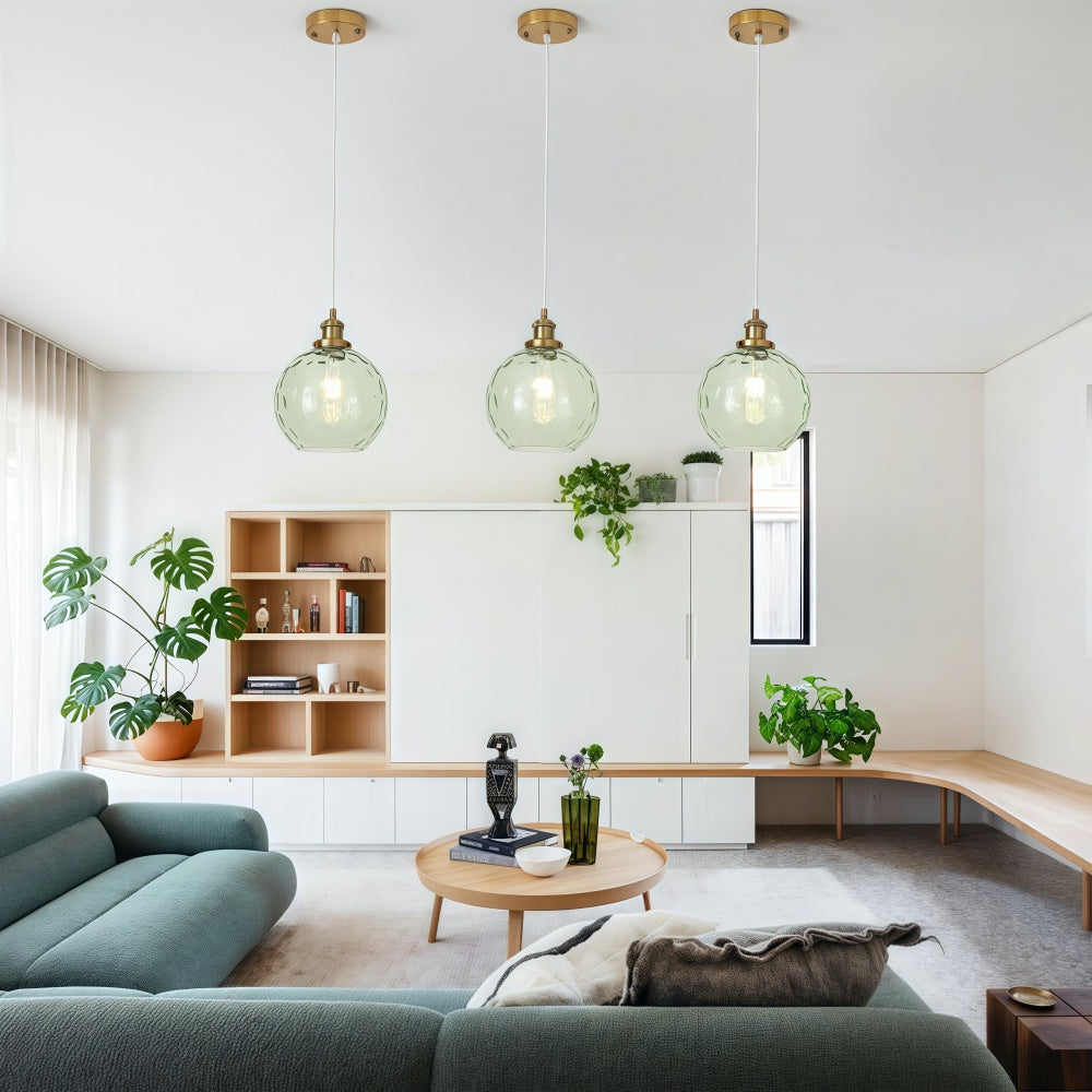 Single Hammered Glass Globe Pendant Light