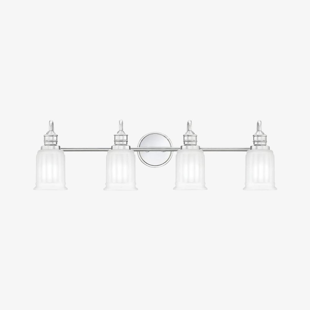 Lirra Bathroom Metal Wall Lamp with Glass Shade - Damp Rated Wall Sconce