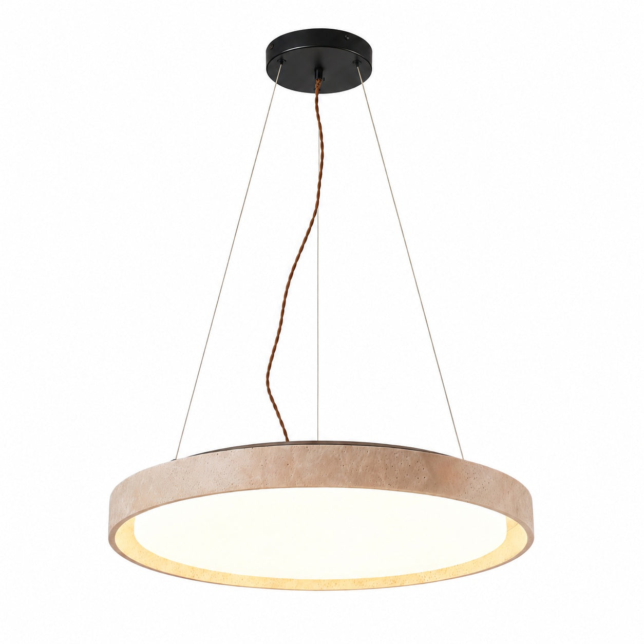 Miravelle Minimalist Pendant Lamp with Natural Stone Shade for Dining Room