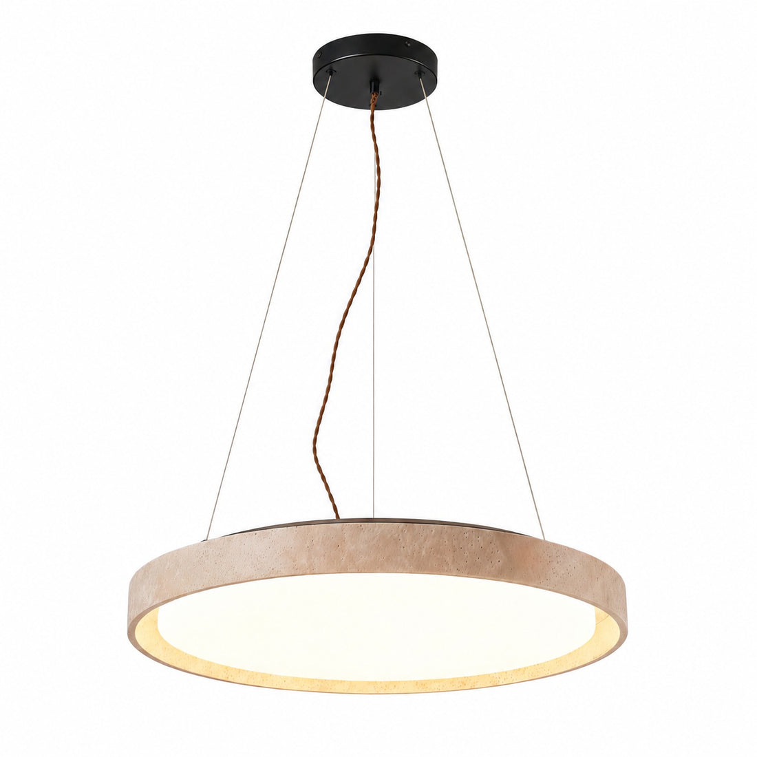 Miravelle Minimalist Pendant Lamp with Natural Stone Shade for Dining Room