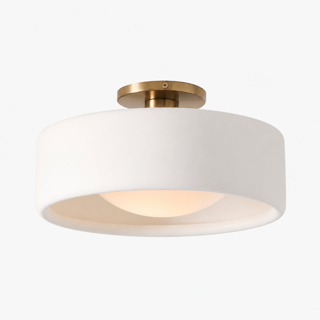 Cerova Modern Porcelain Flush Mount Ceiling Light– Elegant Ivory Shade