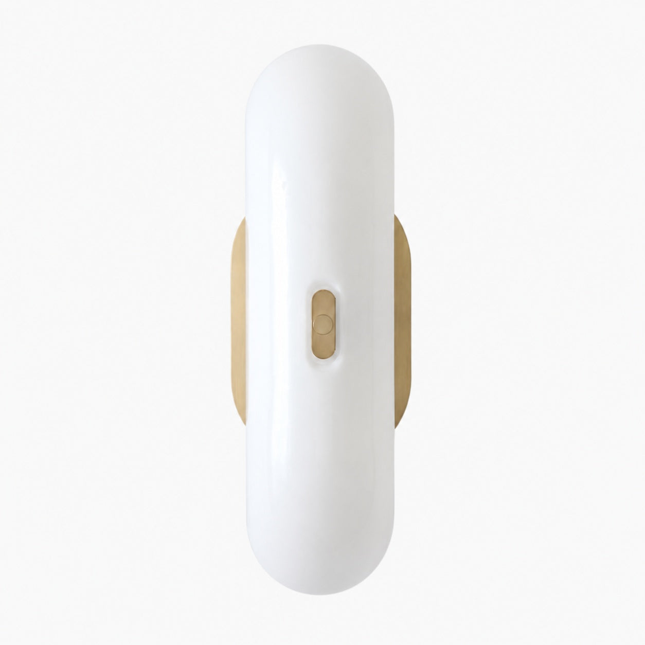 Ferosa Elegant Boat-Shaped Wall Lamp – Brass Finish with Milk Glass Linear Design