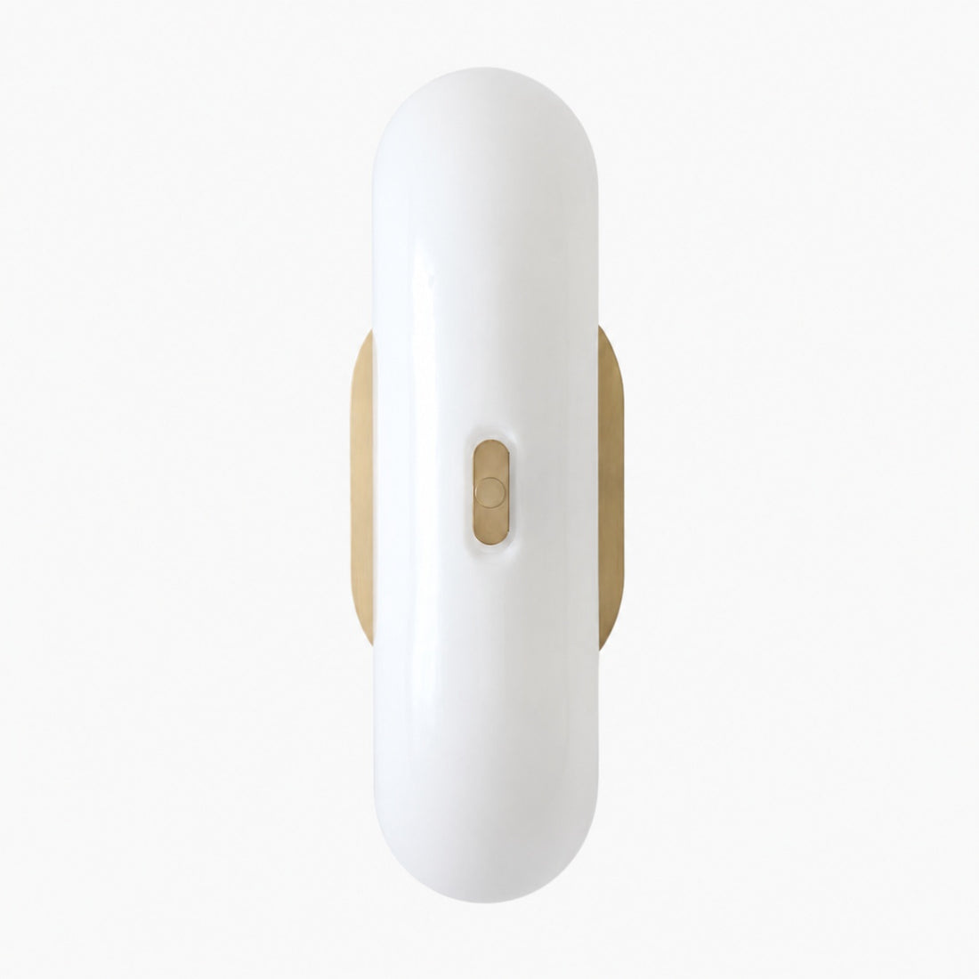 Ferosa Elegant Boat-Shaped Wall Lamp – Brass Finish with Milk Glass Linear Design