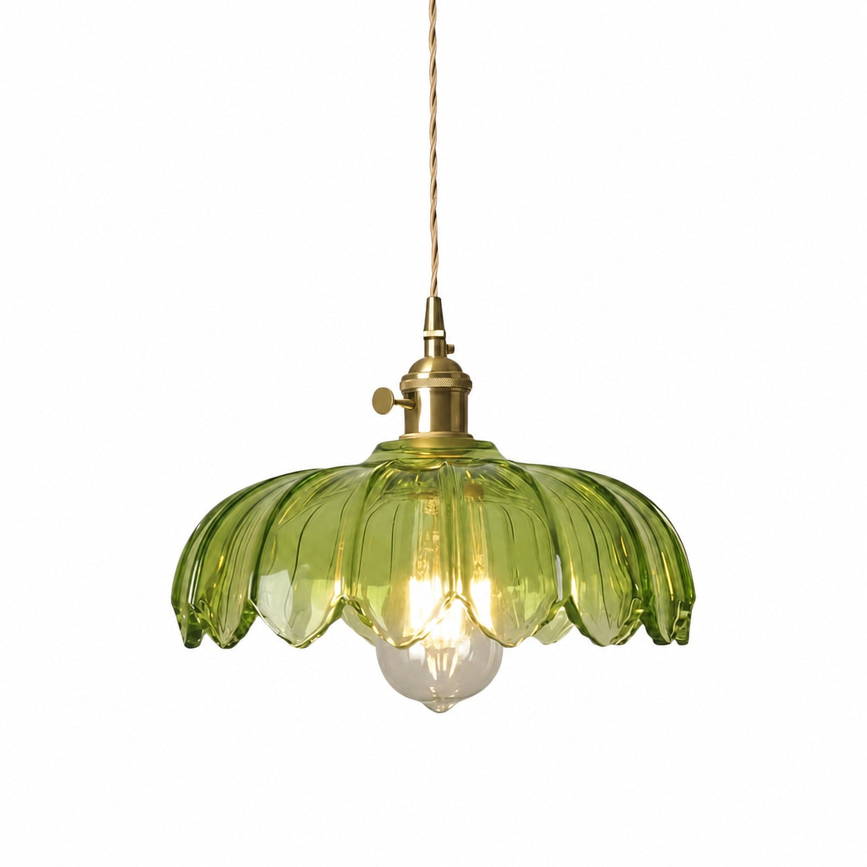 Petalbloom Rustic Tulip Glass Pendant Light – Floral Bud Design Hanging Lamp for Dining Area N58