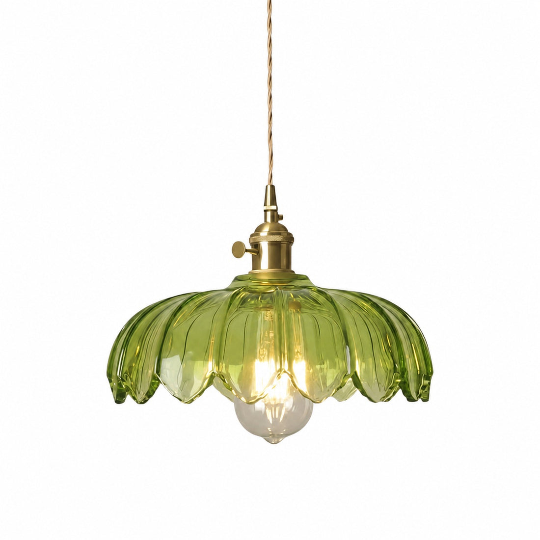 Petalbloom Rustic Tulip Glass Pendant Light – Floral Bud Design Hanging Lamp for Dining Area N58