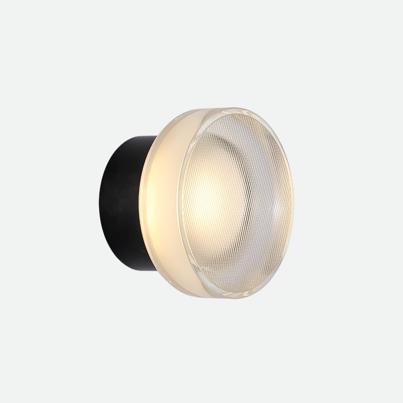 Round Textured Glass Wall Lamp