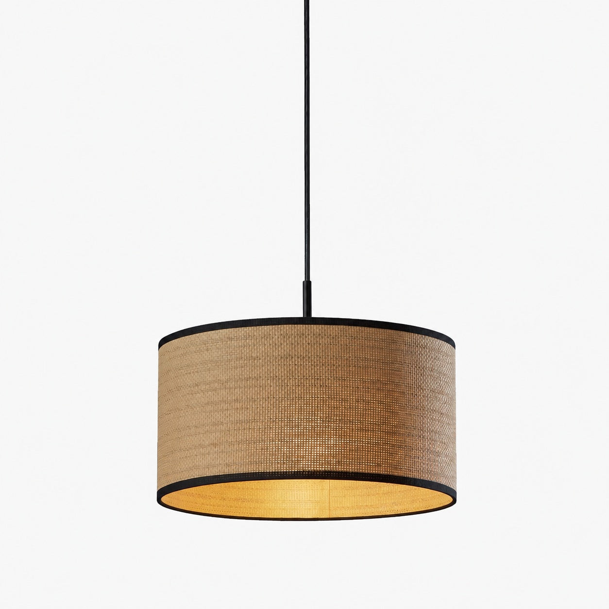 Dumora Fabric Drum Shade Pendant Light - Linen Design Hanging Light
