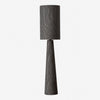 Gray Striped Fabric Floor Lamp