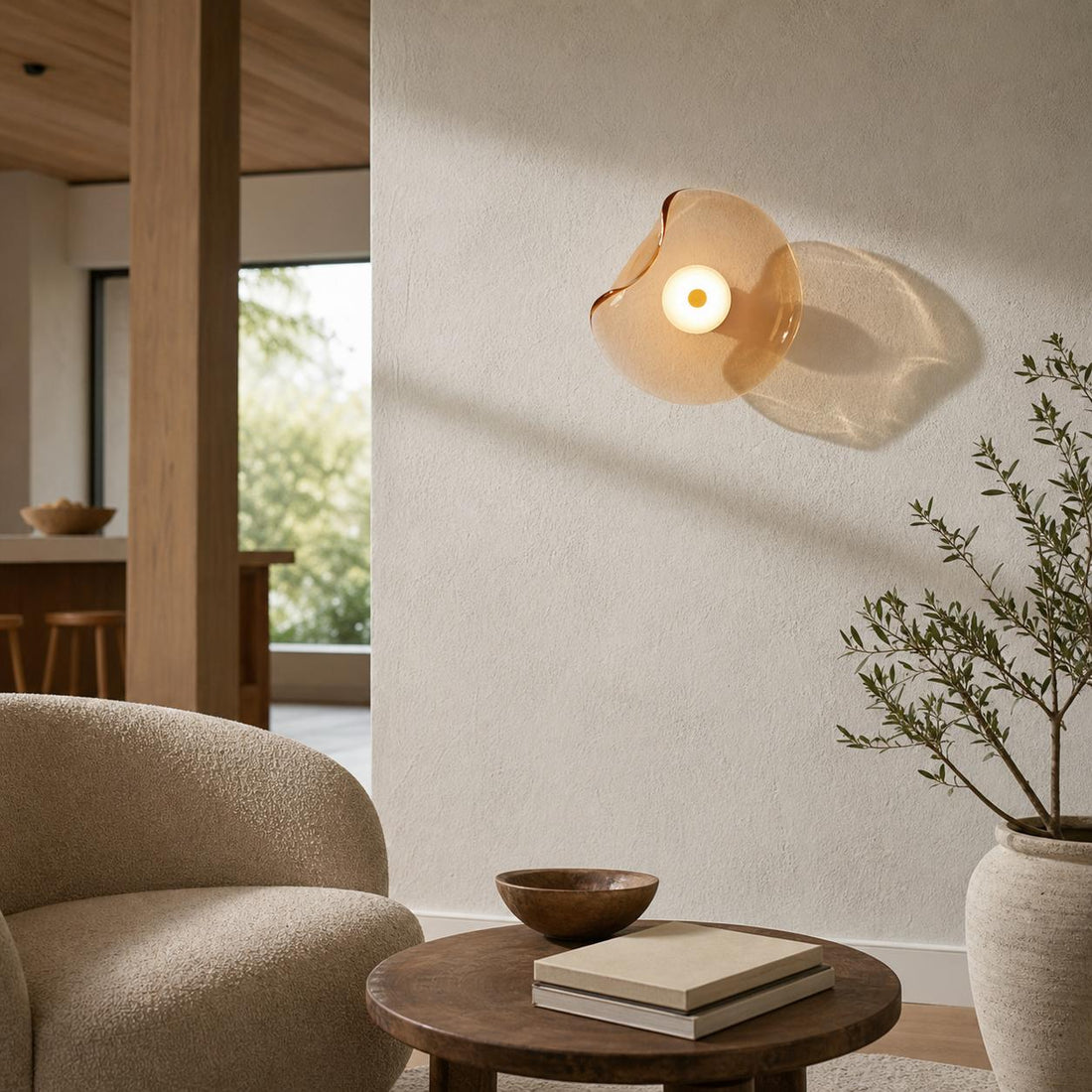 Lunacrest Curved Nebula Inspired Wall Light – Artistic Glass Lighting for Hallway