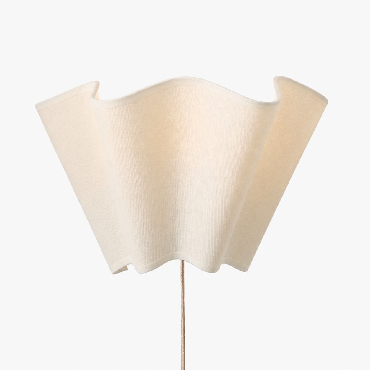 Oslan Modern Plug-In Sconce - Scalloped Ivory Linen Shade Wall Lamp