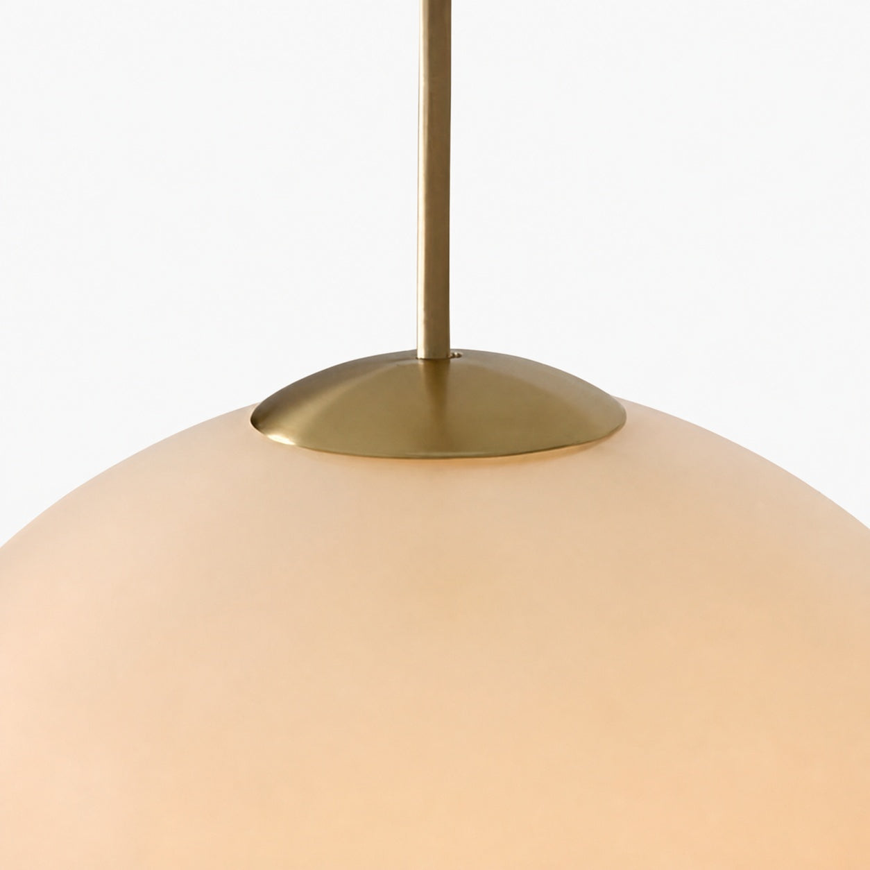 Vega Glass Champagne Iron Frame Pendant – Glass Shade Modern Light for Dining or Kitchen
