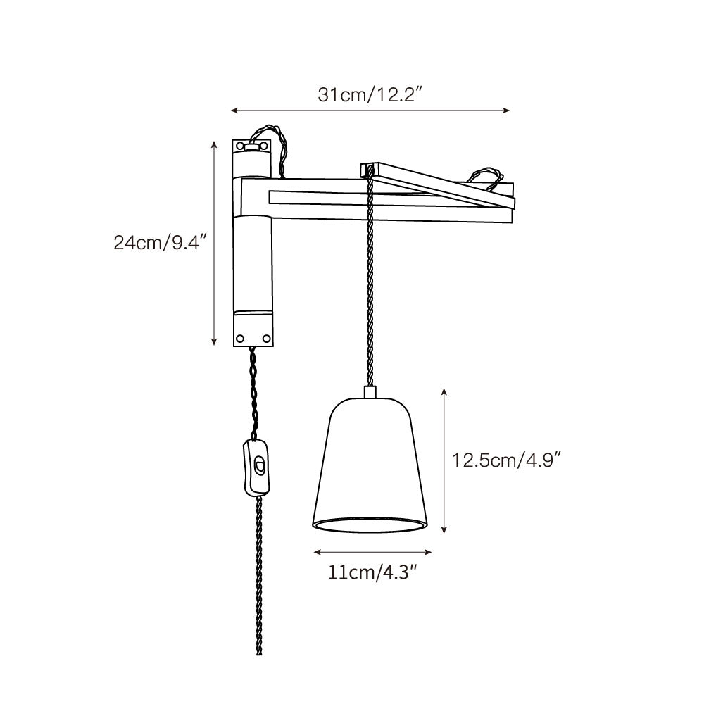 Tia Travertine Swing Arm Plug-in Sconce