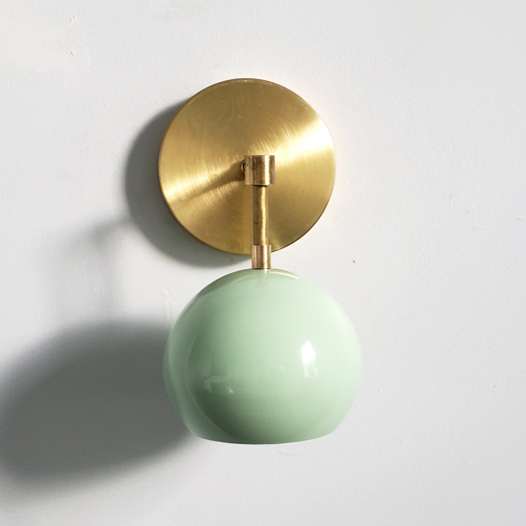 Vintage Inspired Spring Green Globe Wall Sconce