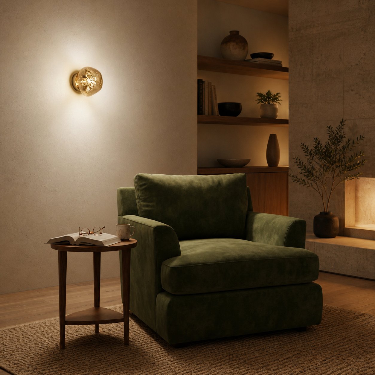 Glyador Modern Effect Wall Sconce Organic Surface Light for Living Room N27