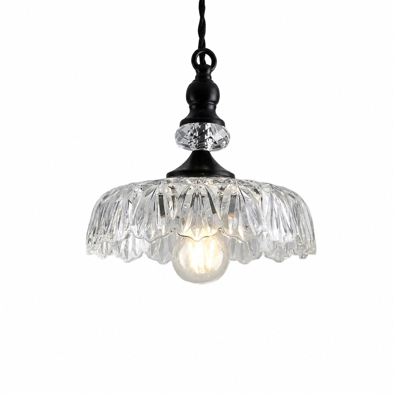 Verdoma Flower Glass Pendant Light - Vintage Floral Design for Living and Dining U01