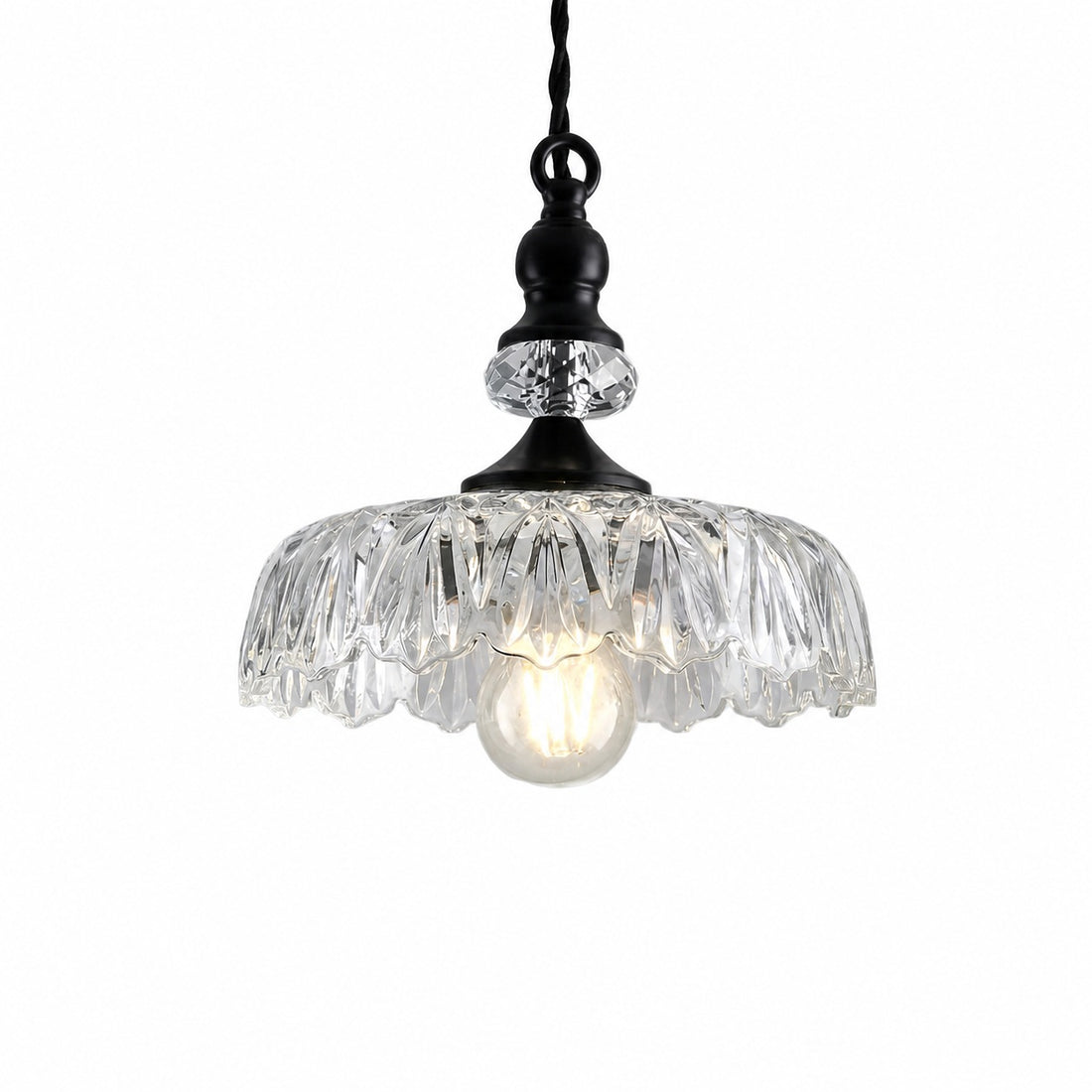 Verdoma Flower Glass Pendant Light - Vintage Floral Design for Living and Dining U01