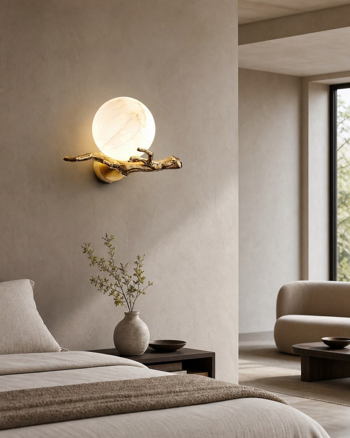 Retro Twigs Alabaster Wall Lamp