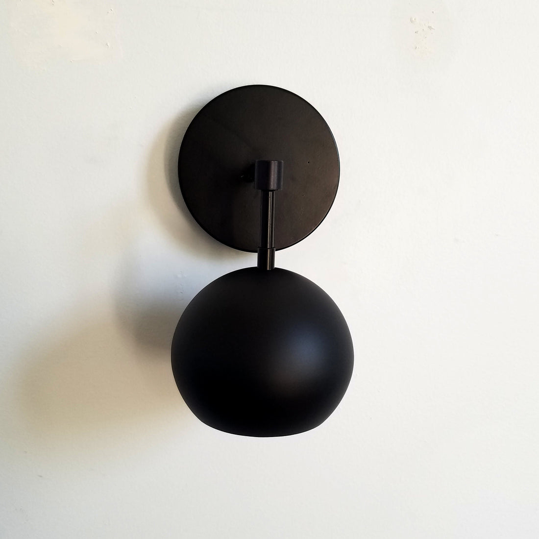 Soft Lighting Matte Black Wall Globe Sconce