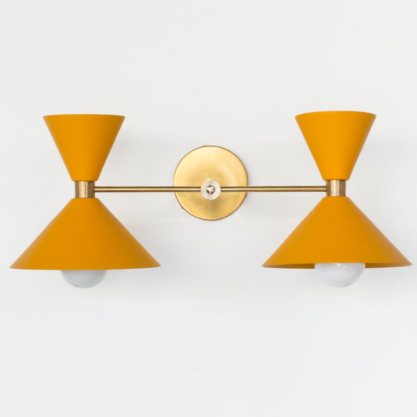 Double Cone Wall Sconce Light - Brass Finish Hourglass Style for Home