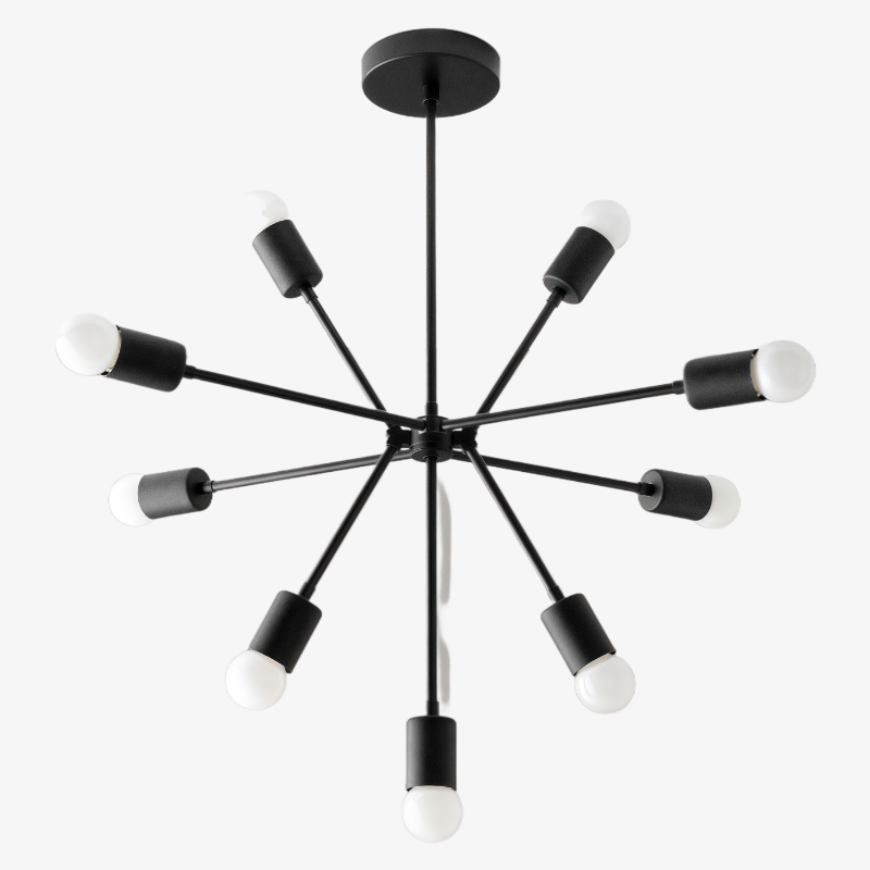 Mobilux Line Modern Chandelier - Mid Century Ceiling Light Fixture