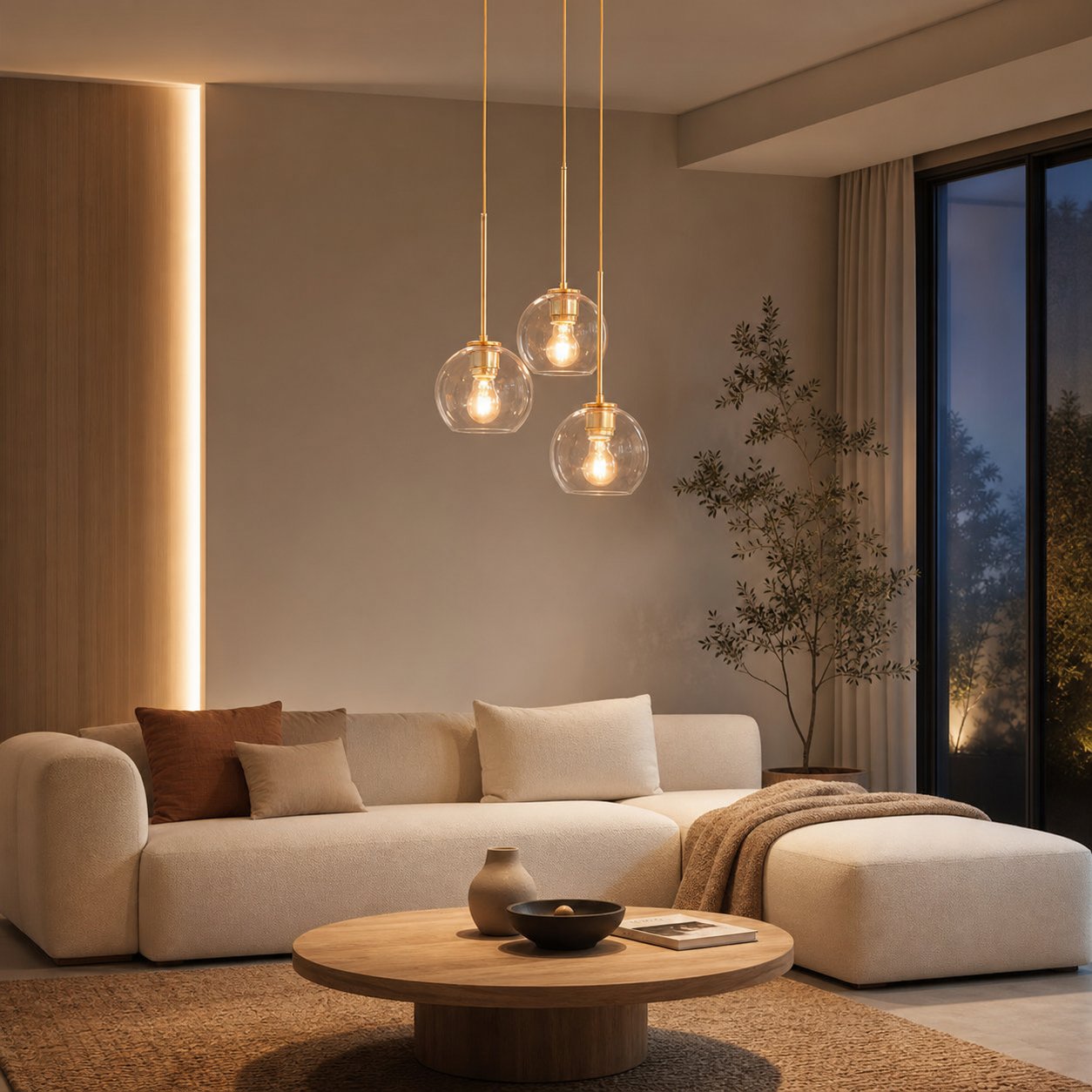 Selvion Minimalist Crystal Chandelier - Handcrafted Glass Sculptural Lighting Fixture