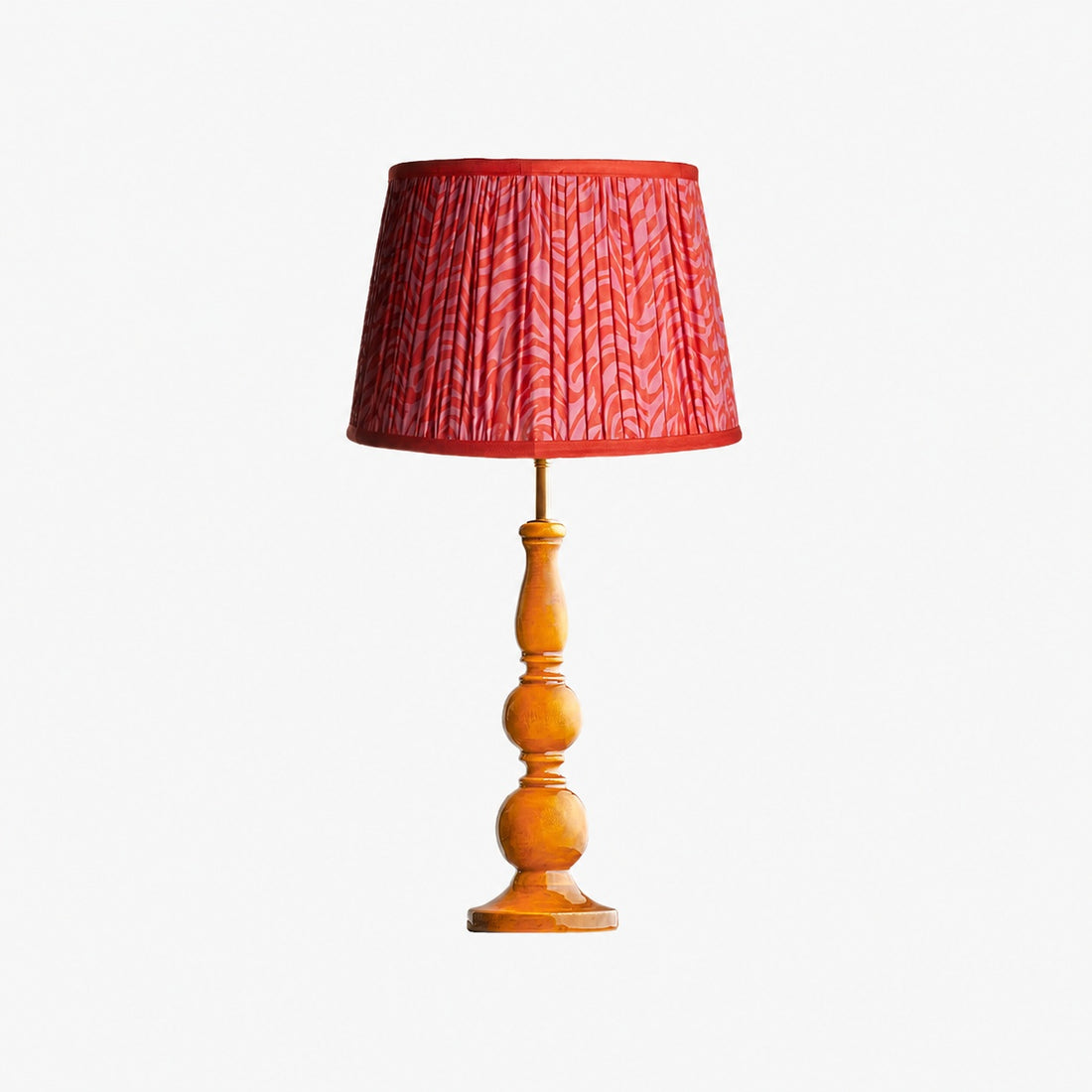 Grainora Table Lamp with Wooden Grain Base – Fabric Lampshade for Living Rooms