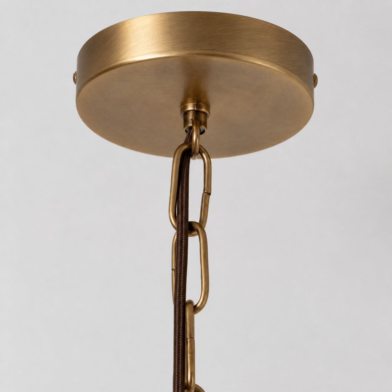Loomis Tall Pendant – Textured Linen Shade Aged Brass Pendant for Dining Room and Kitchen