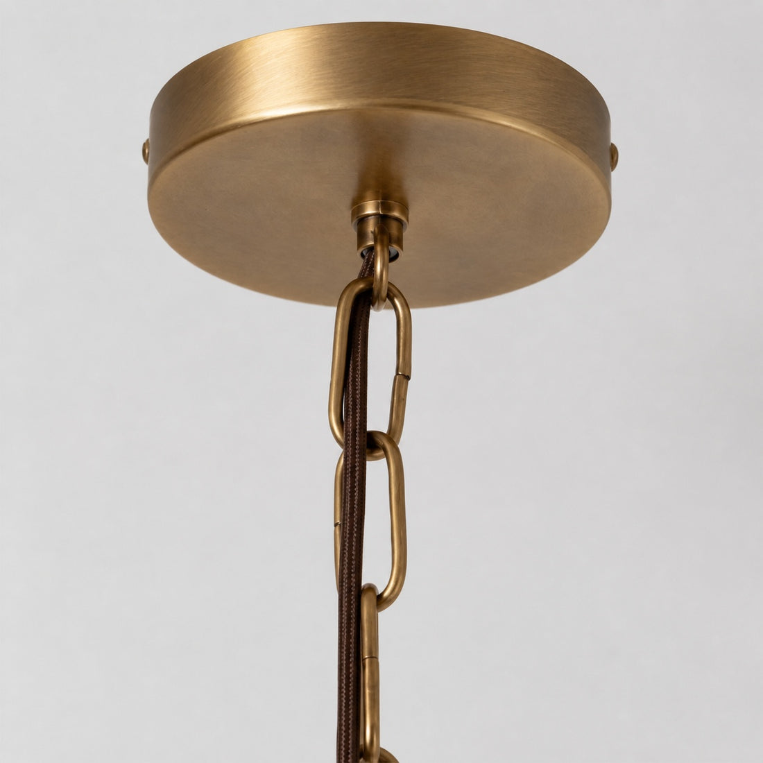 Loomis Tall Pendant – Textured Linen Shade Aged Brass Pendant for Dining Room and Kitchen