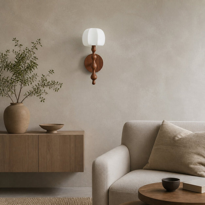 Savara Modern Curved Base Wall Light – Soft Diffused Fabric Shade for Hallways and Living Rooms
