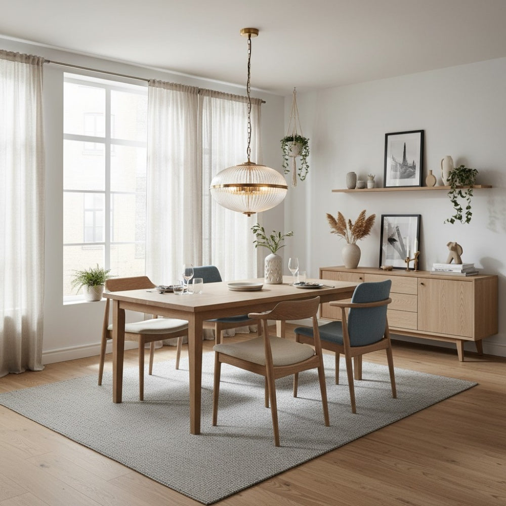 Luntra Contemporary Multi-Light Pendant with Textured Glass for Bedrooms and Hallways