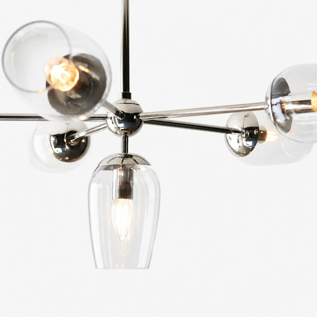 Serion Glass 6-Light Pendant Light - Modern Pendant with Clear Glass Shades for Living Room