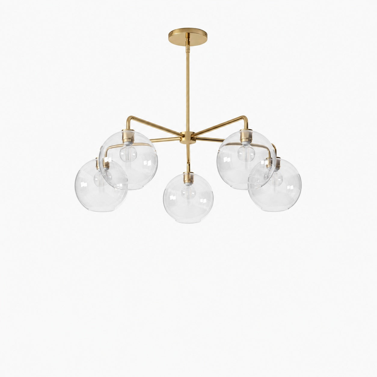 Selvion Elegant 5-Light Globe Chandelier – Modern Glass Pendant Lighting Fixture