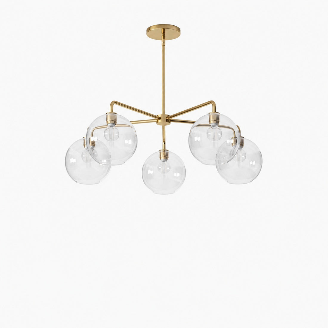 Selvion Elegant 5-Light Globe Chandelier – Modern Glass Pendant Lighting Fixture