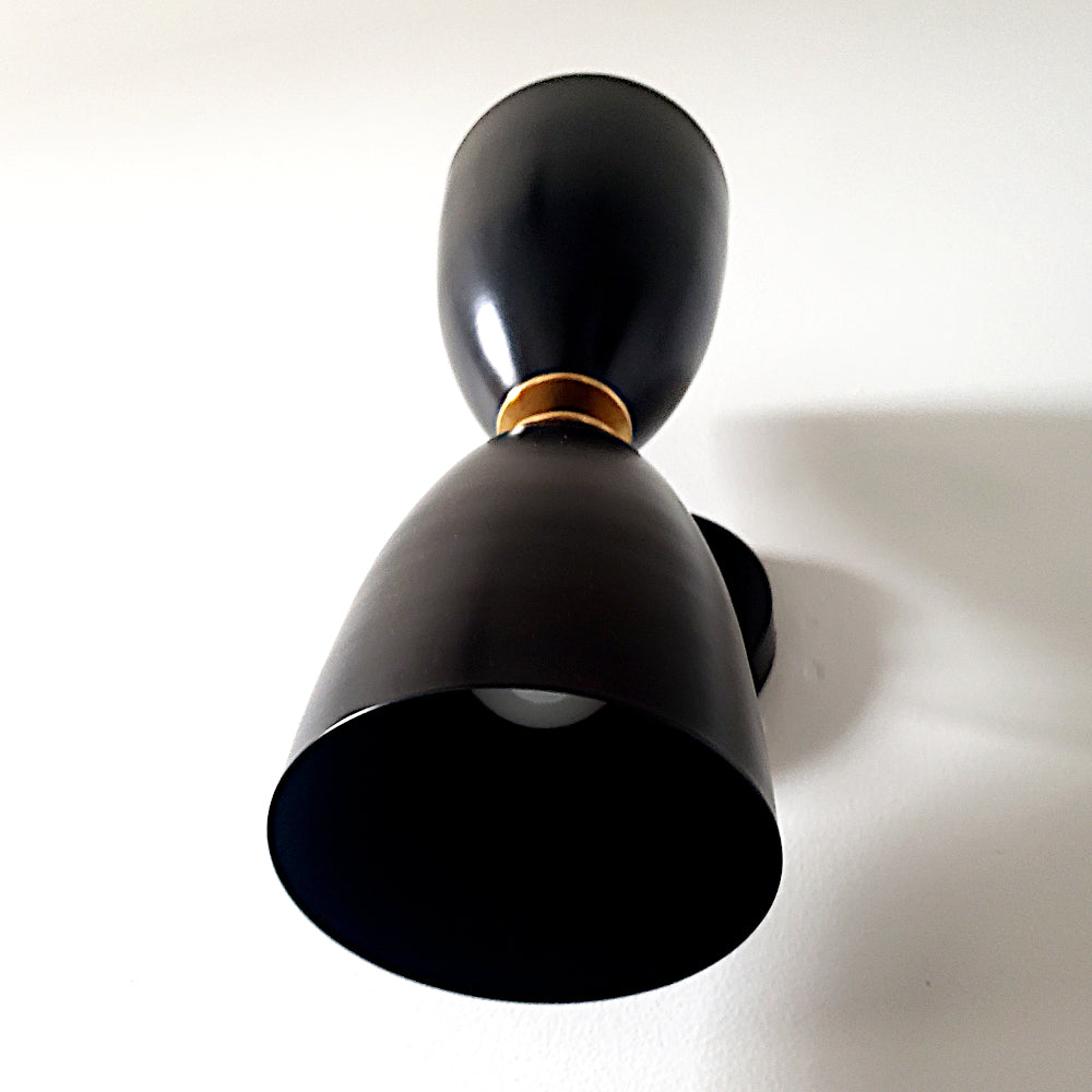 Large Shade Wall Sconce - Bathroom & Hall Lighting, Matte Black