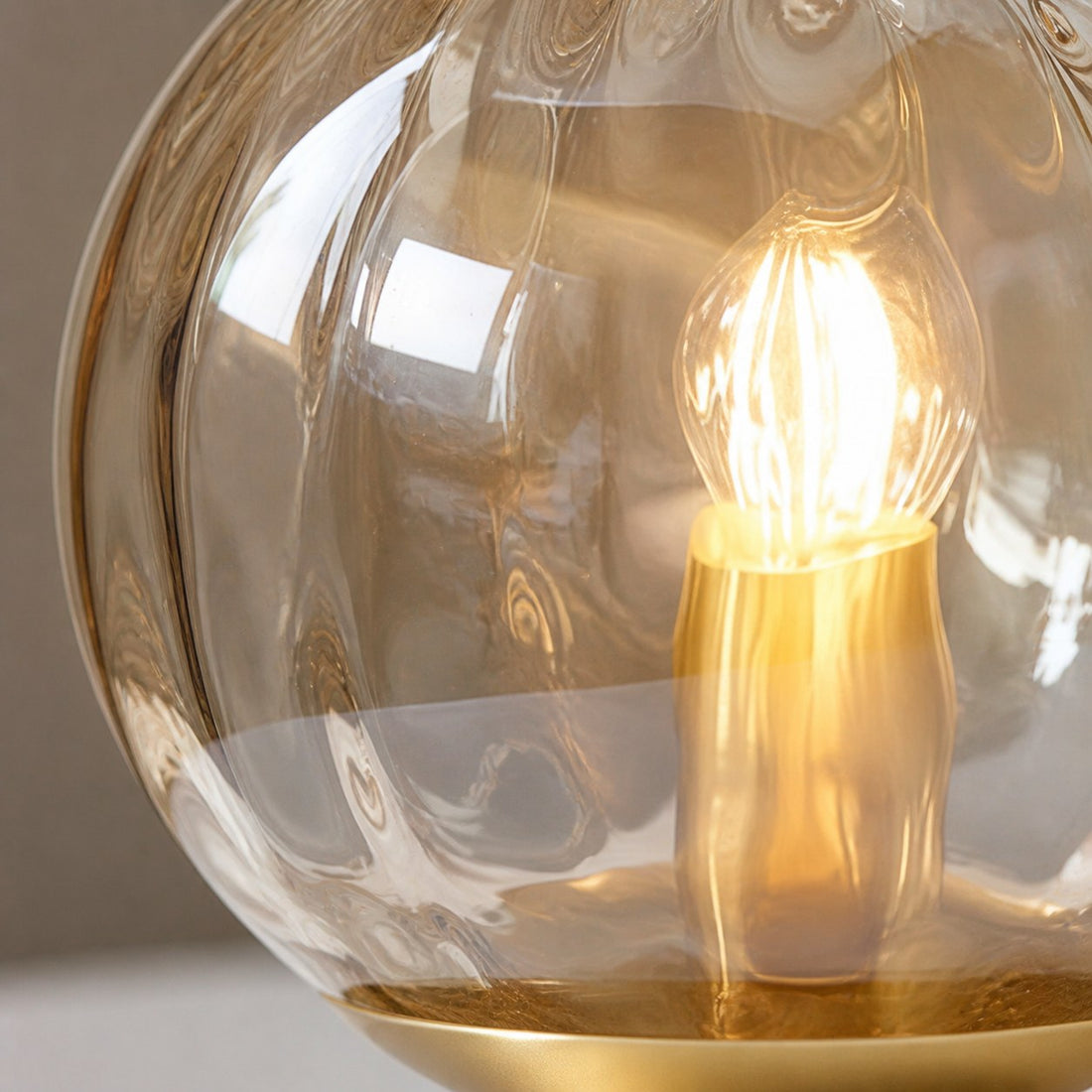 Tracian Modern Dimple Globe Table Lamp – Brass Ambient Decorative Lamp for Bedroom or Lounge