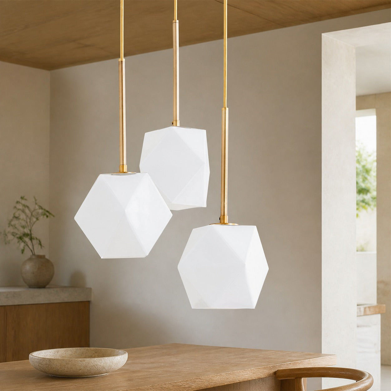 Talvior Sculptural Lighting - 3-Light Faceted Chandelier in Versatile Finishes | Explore Collection