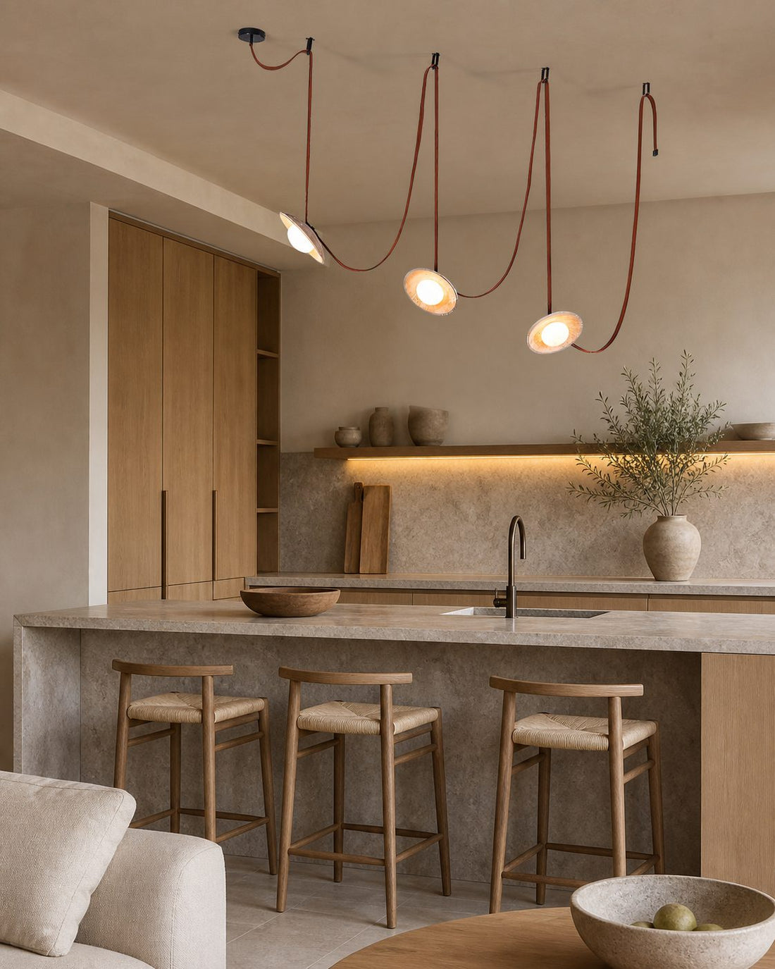 Light Rail Leather Pendant Lamp