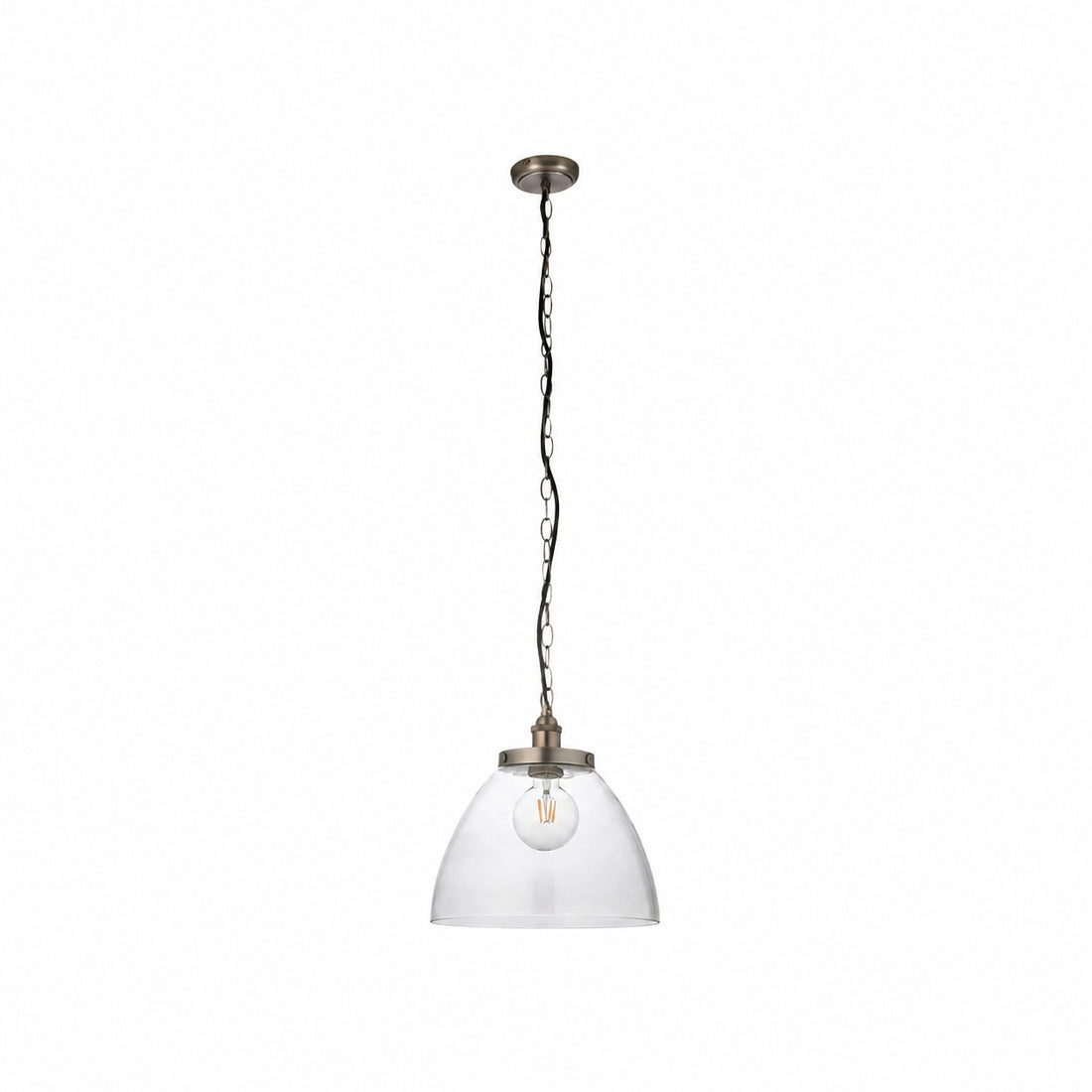 Novera Art Deco Dome Adjustable Height Glass Shade Pendant Light - Living Room